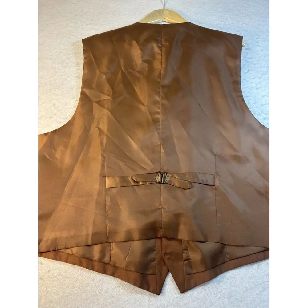 SoHo Collection Suit Jacket & Vest 54R Big & Tall Poly Blend Rust
